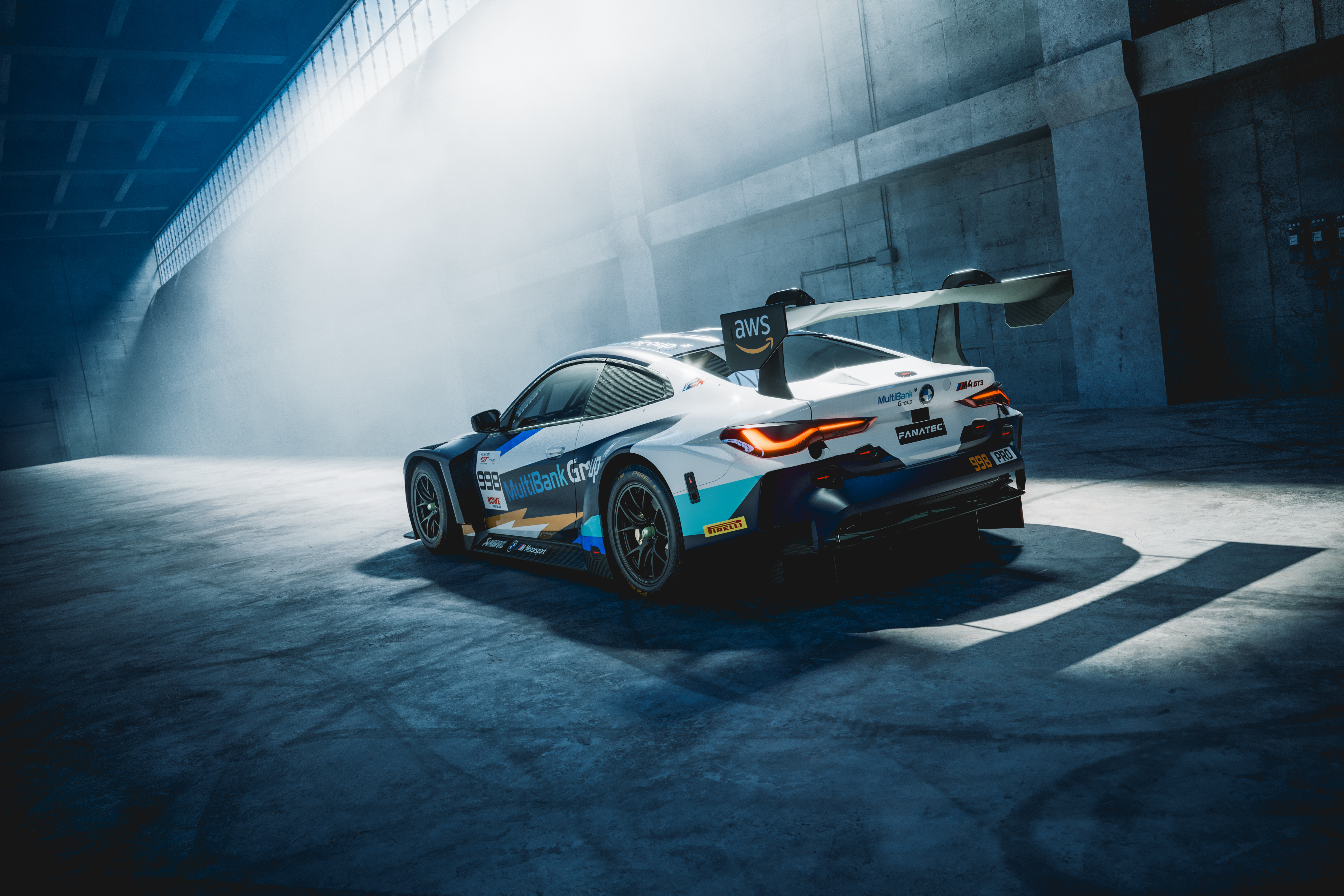 Munich (GER), 4 April 2024. Fanatec GT World Challenge Europe, GTWC, BMW M4 GT3, ROWE Racing, MultiBank Group, Dan Harper, Max Hesse, Augusto Farfus, design, livery.