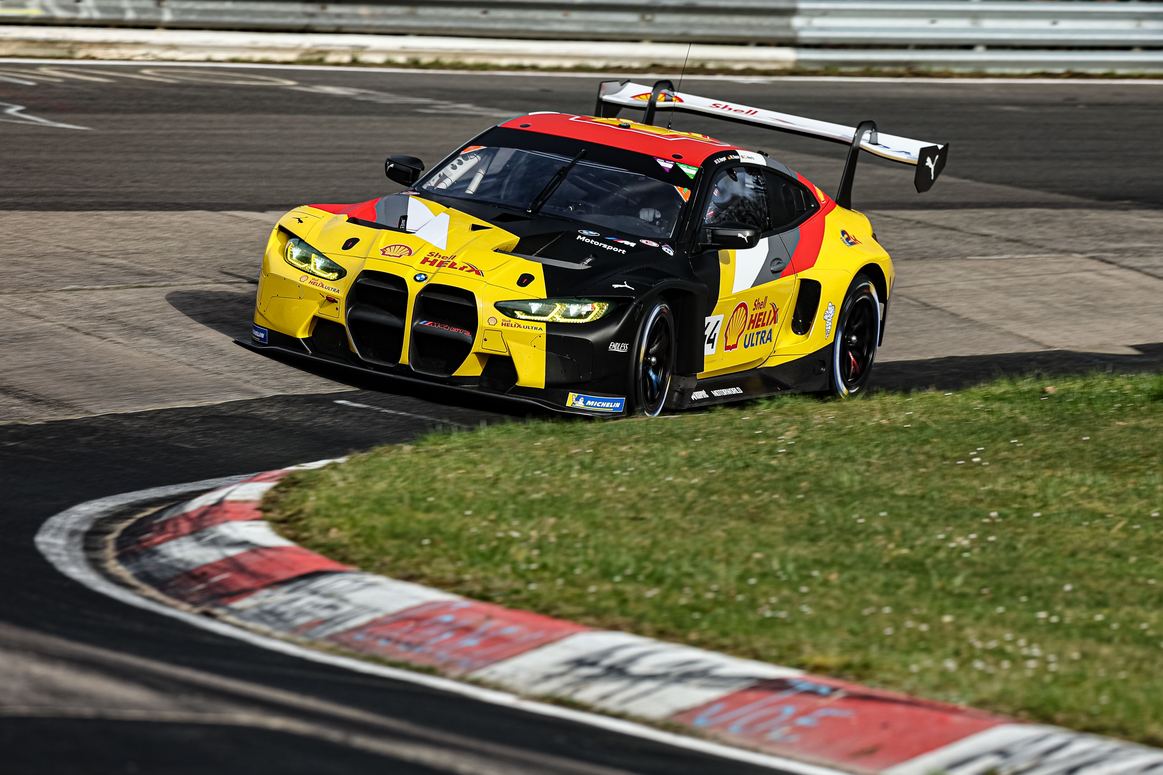 Nürburgring (GER), 22-23 March 2024. Nürburgring Endurance Series, NES, Nordschleife, BMW M Team RMG, #44 BMW M4 GT3, Shell, Gen2K, Charles Weerts, Dan Harper, Max Hesse.