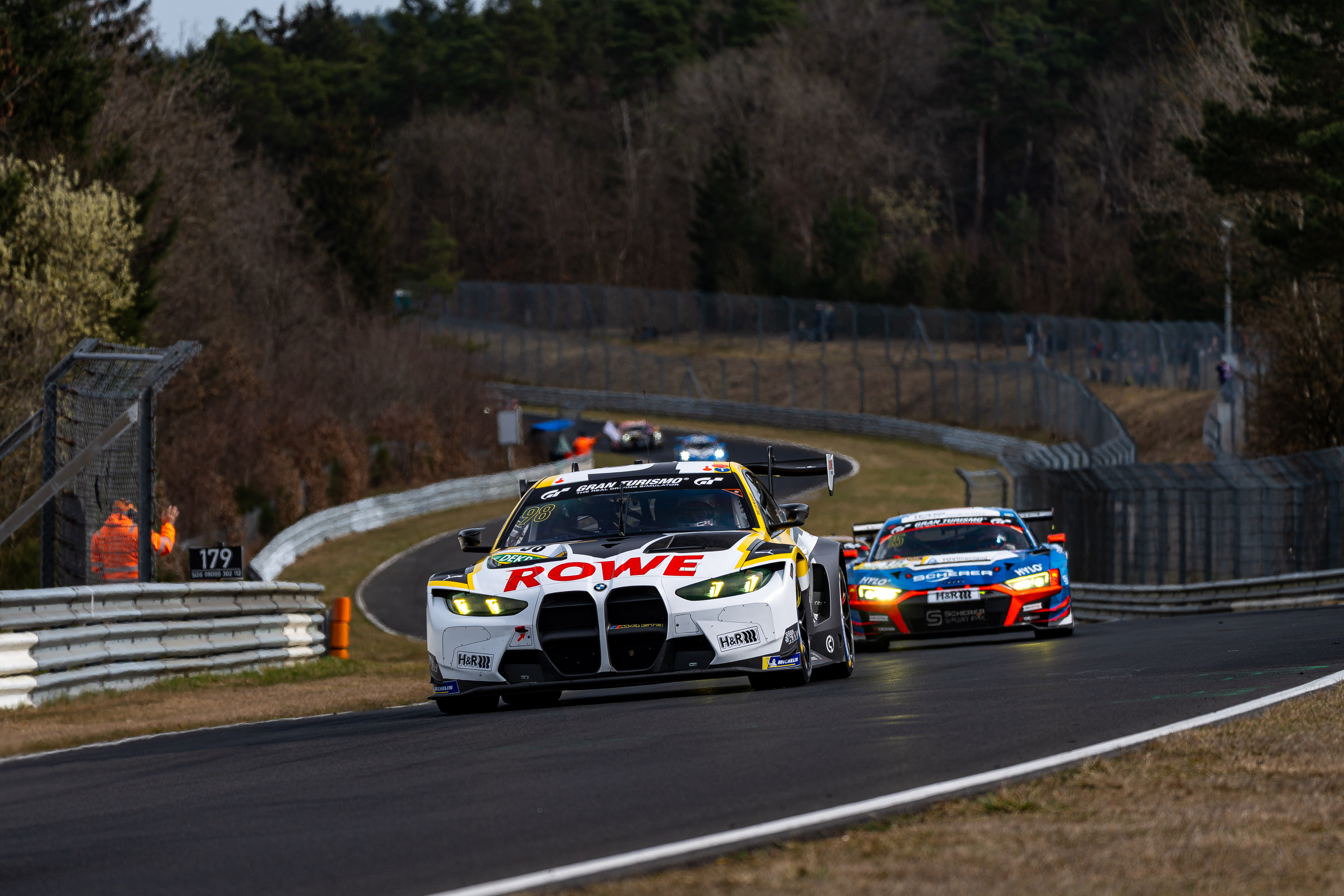 Nürburgring (GER), 22 March 2025. Nürburgring Endurance Series, NLS, Nordschleife, #98 BMW M4 GT3 EVO, ROWE Racing, Augusto Farfus, Jesse Krohn, Raffaele Marciello, Kelvin van der Linde.